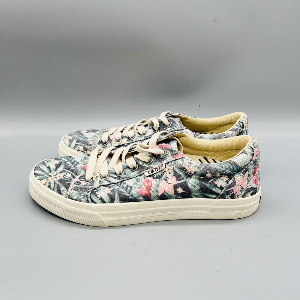Taos Shoes Women 8.5 Multicolor Floral Canvas Plim Soul Lace Up Sneakers Comfort - Picture 4 of 11
